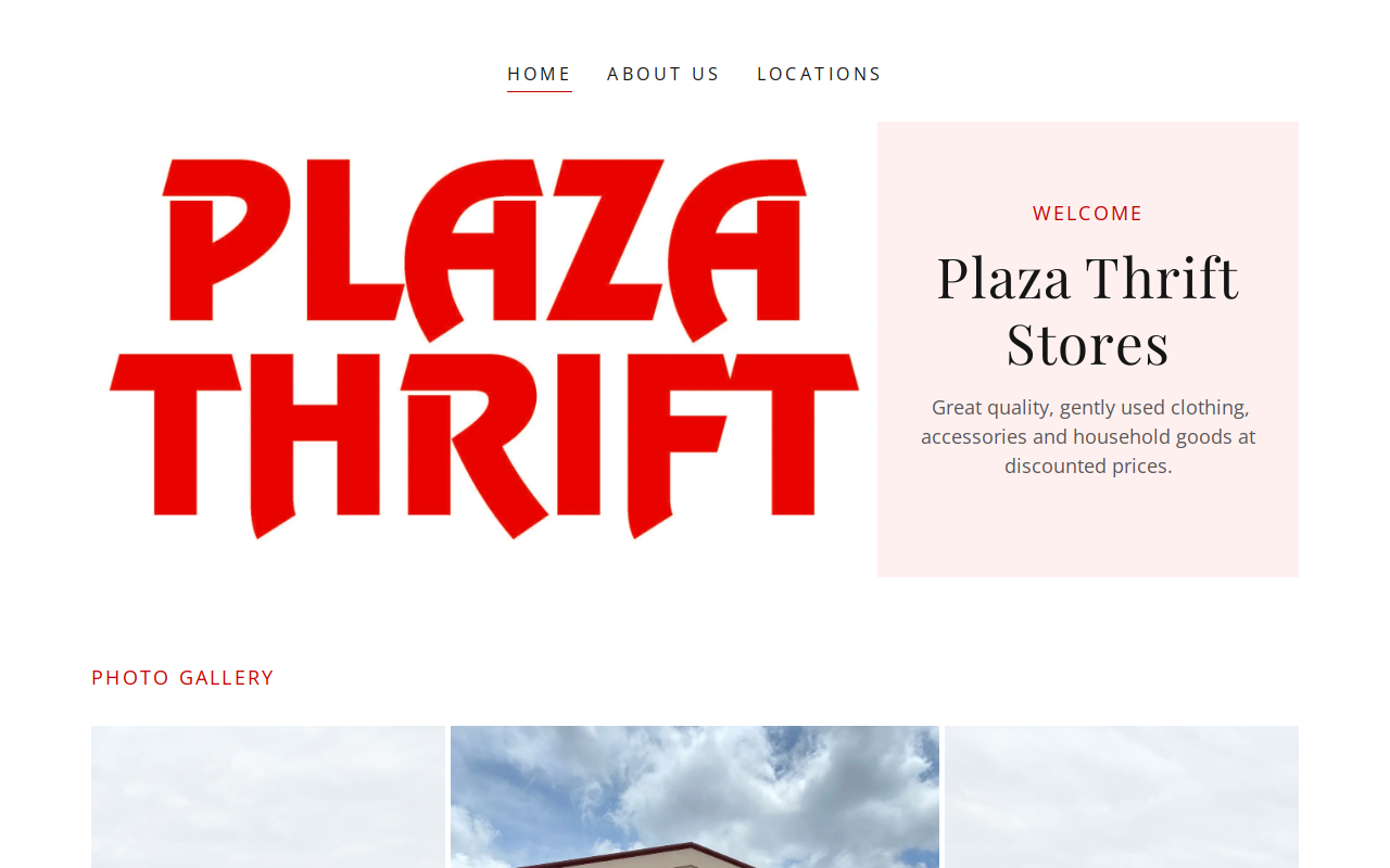 Plaza Thrift website preview