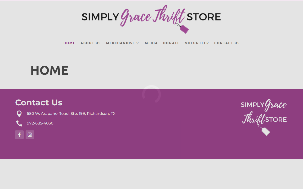 Simply Grace Thrift website preview