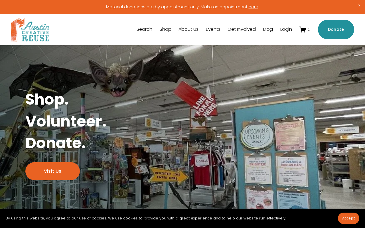 Austin Creative Reuse website preview