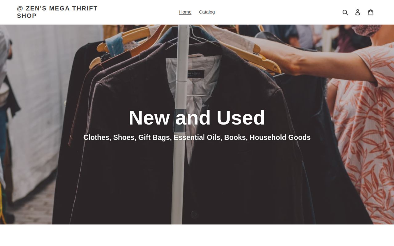 Zen’s Mega Thrift Shop website preview