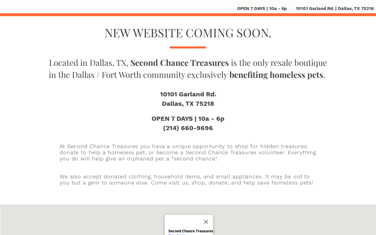 Second Chance Treasures website preview