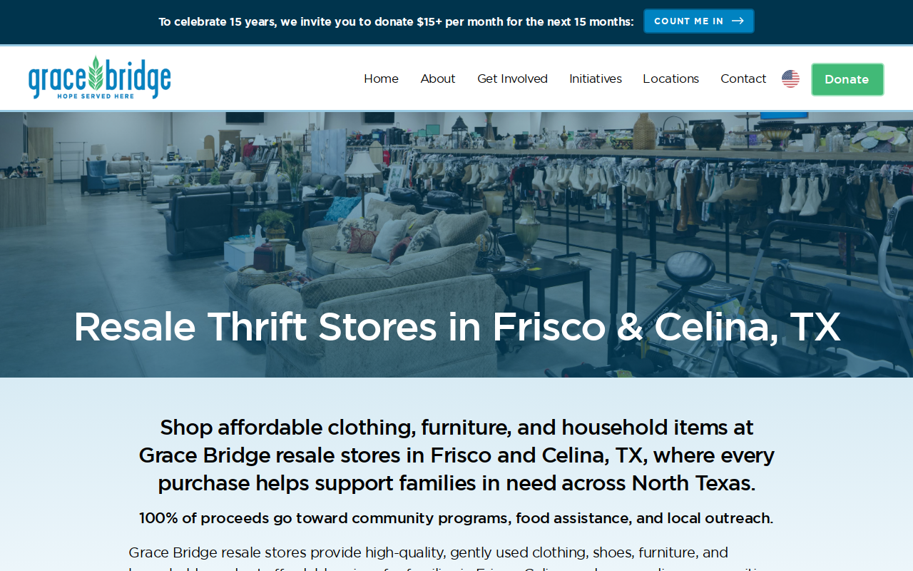 Grace Bridge Resale website preview