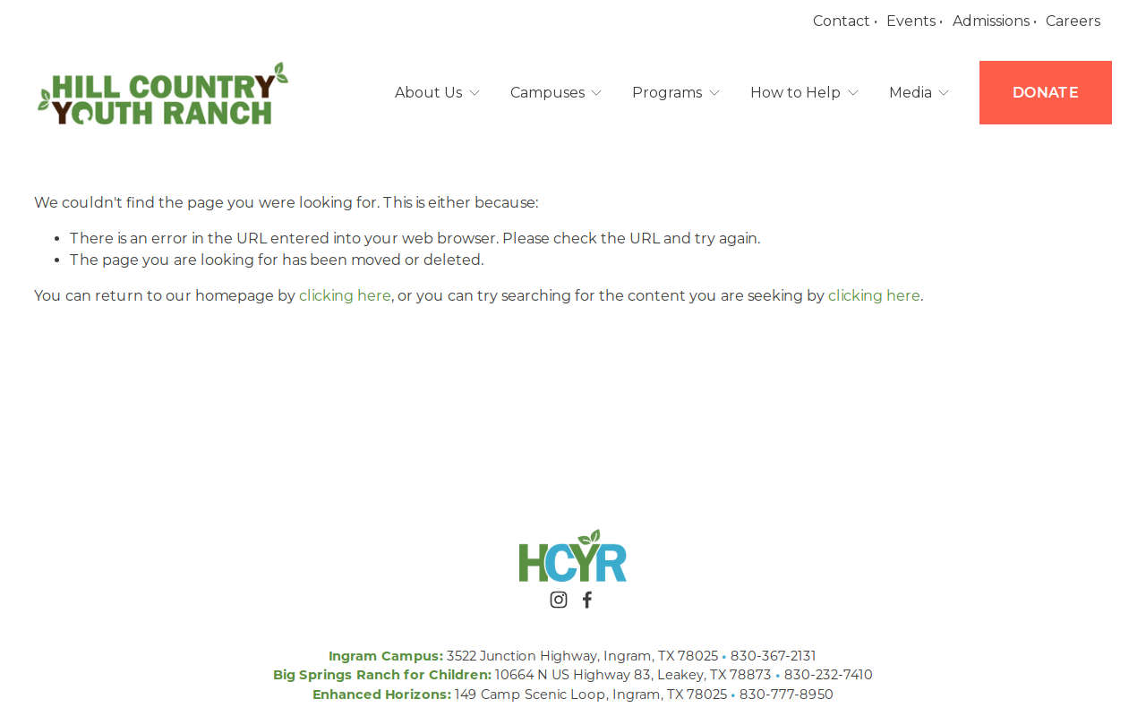 Hill Country Youth Ranch Thrift Store #2 website preview