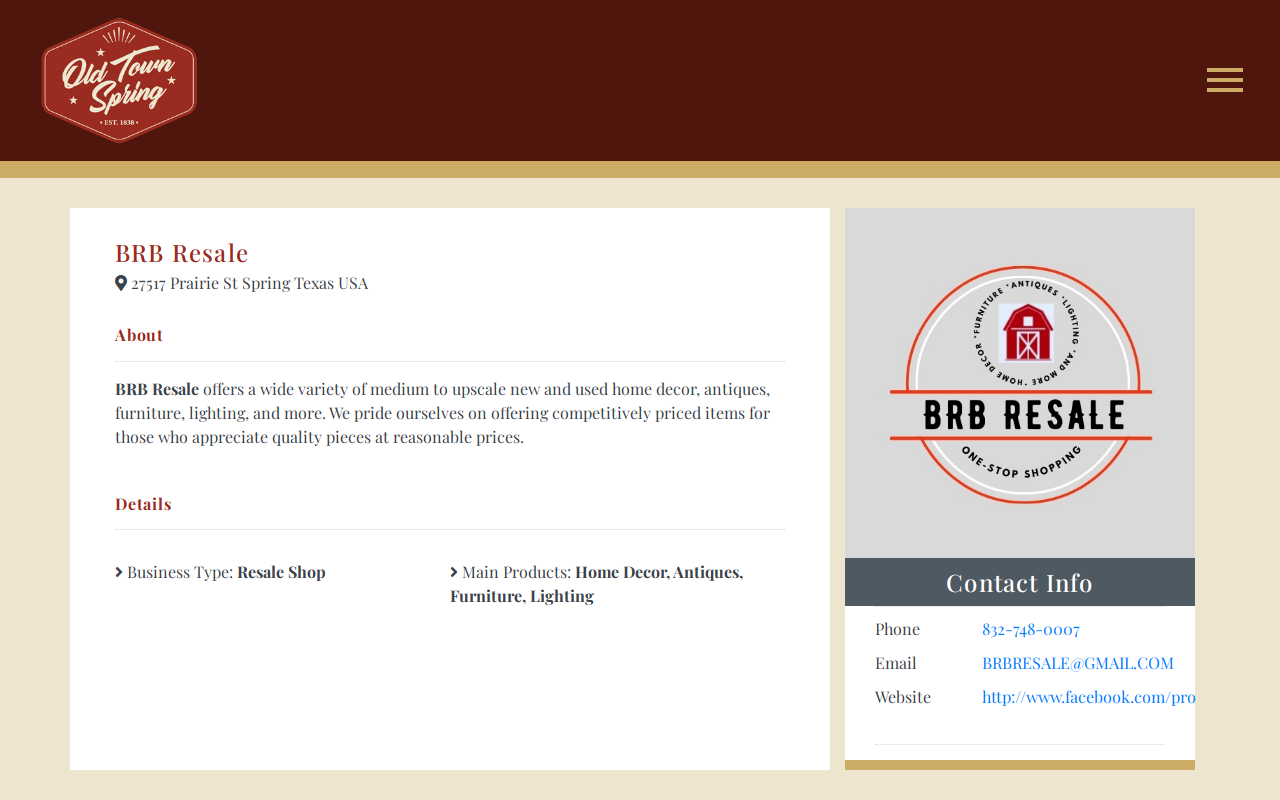 BRB Resale website preview