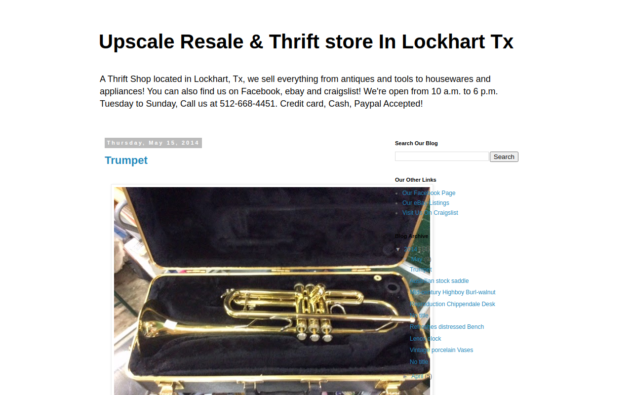 Upscale Resale and Thrift website preview
