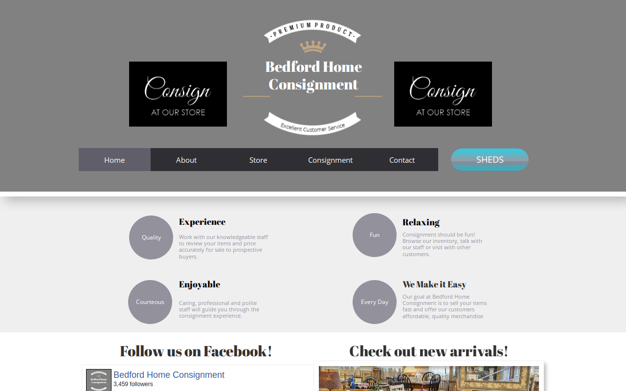 Bedford Home Consignment website preview