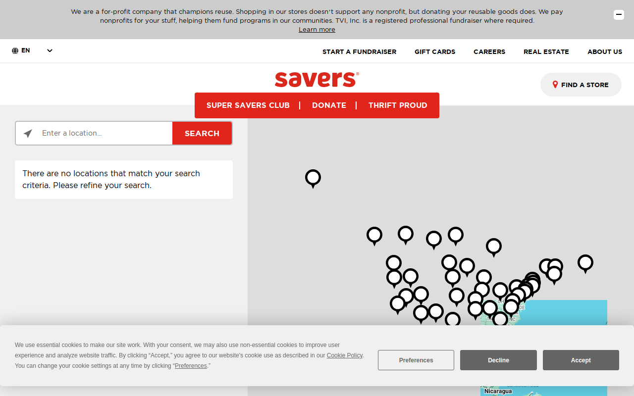 Savers website preview