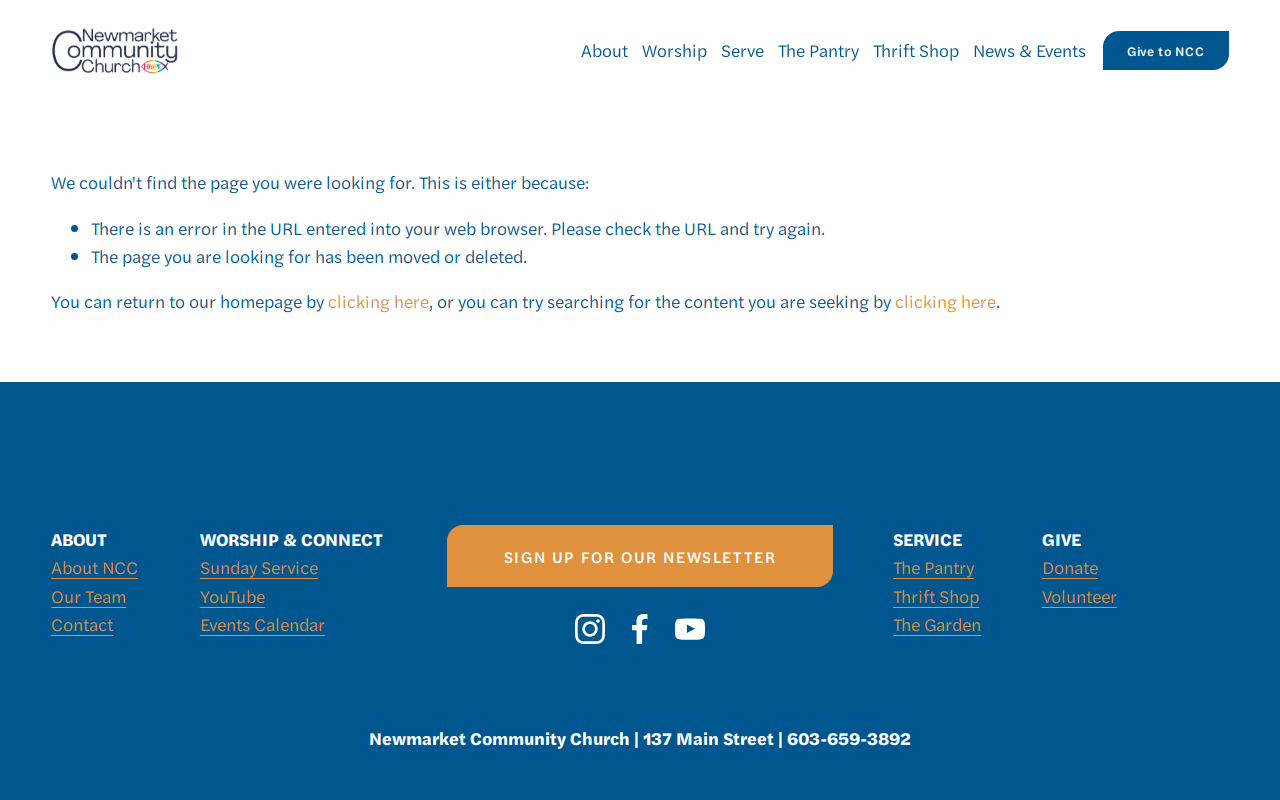 Newmarket Community Church Thrift Shop website preview