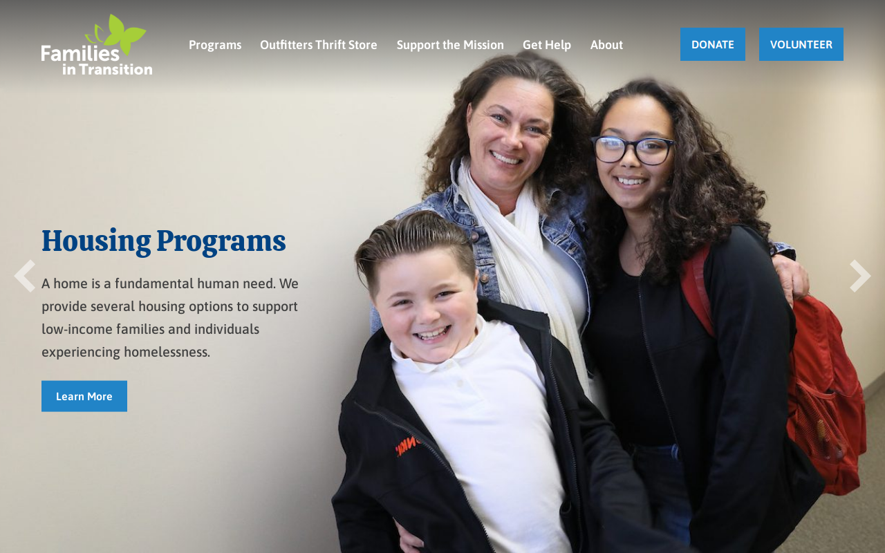Outfitters Thrift Store website preview
