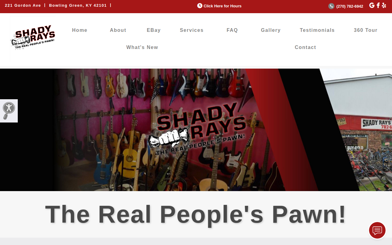 Shady Rays Pawn Shop website preview