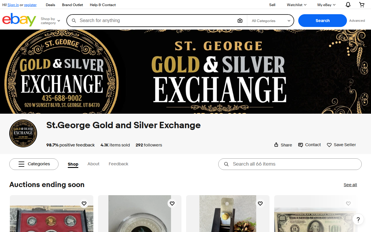 St. George Pawn & Jewelry website preview