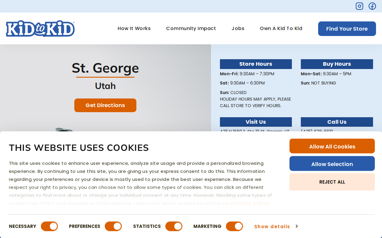 Kid to Kid St. George website preview