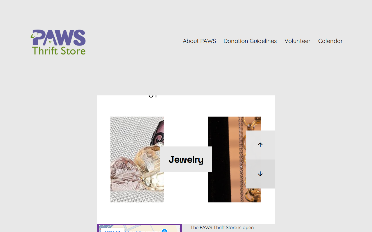PAWSitively Unique Thrift Boutique Store website preview