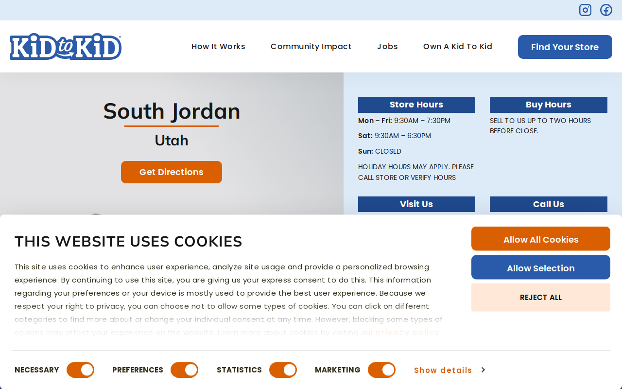 Kid to Kid South Jordan website preview