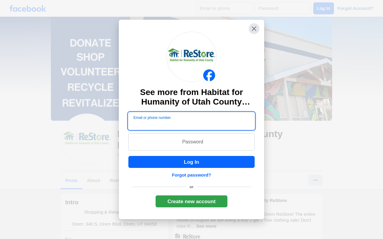 Spanish Fork ReStore Permanently Closed website preview