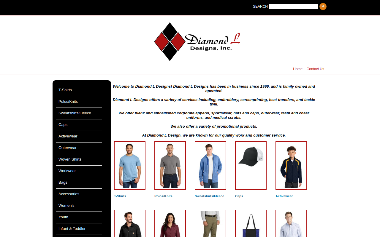 Diamond L Designs website preview