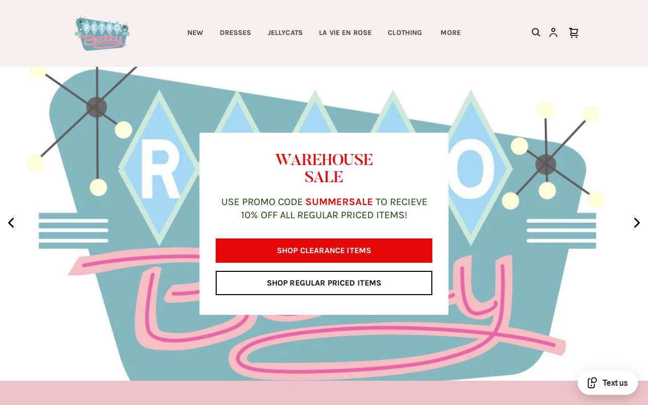 Retro Betty website preview