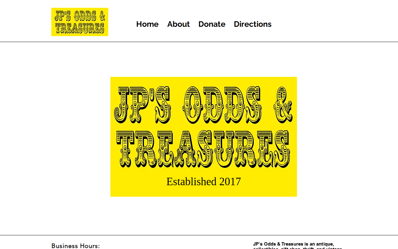 JP's Odds & Treasures website preview