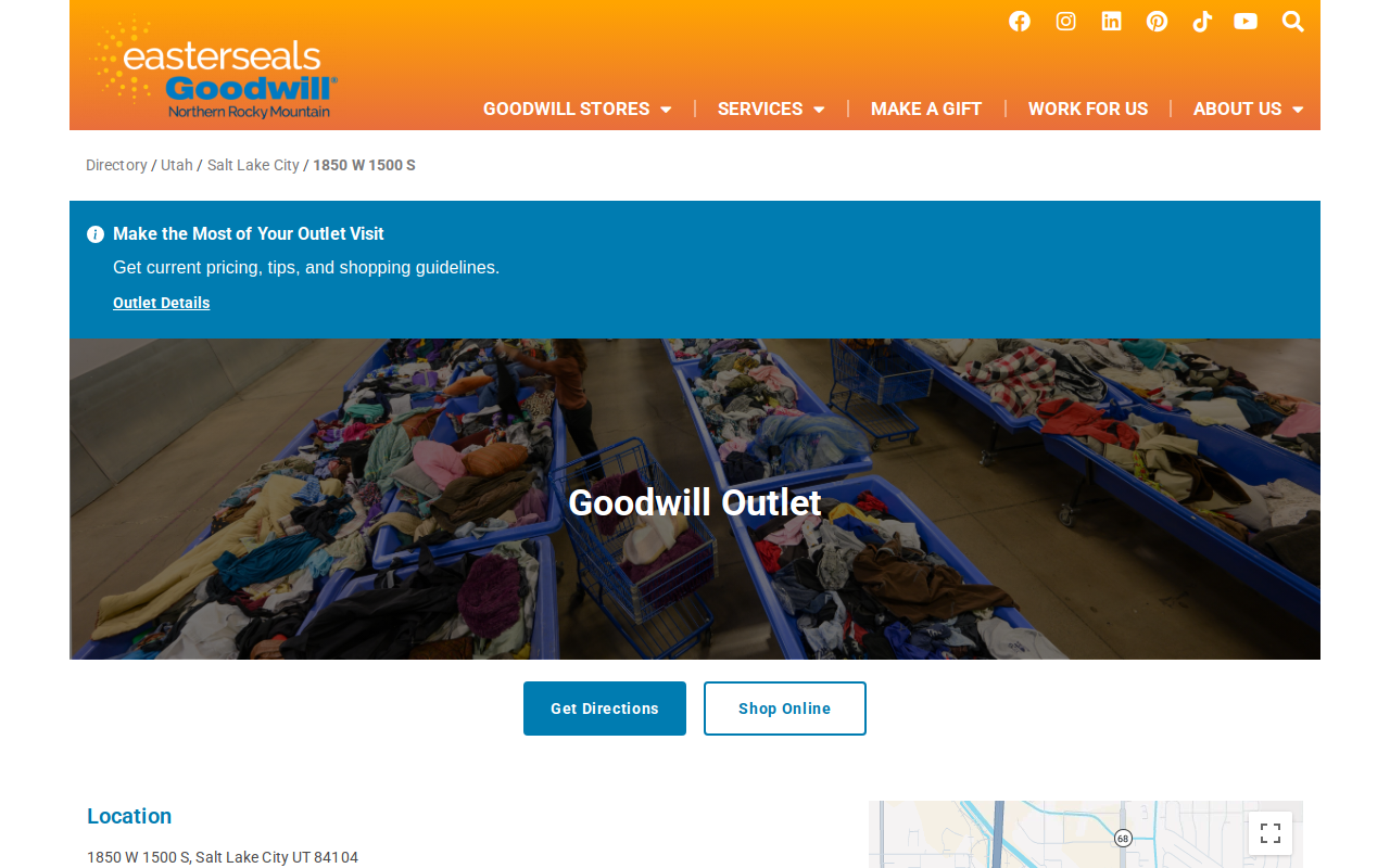 Goodwill Outlet website preview