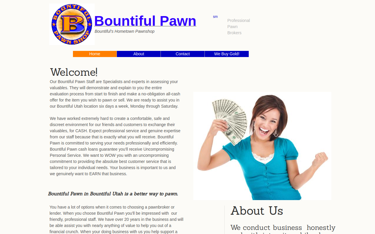 Bountiful Pawn website preview