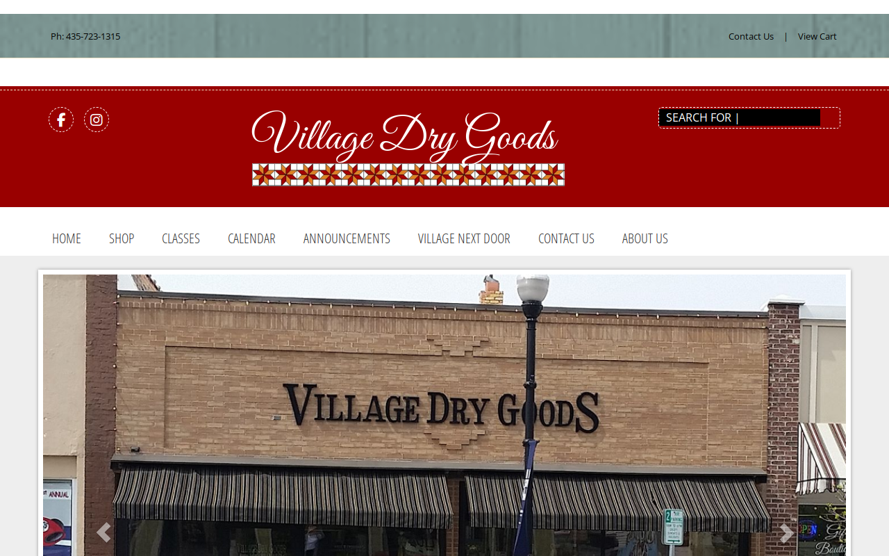 Village Dry Goods website preview