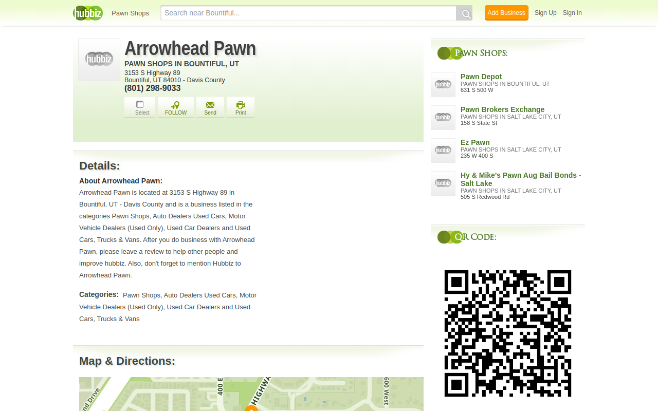 Arrowhead Pawn and Sales website preview