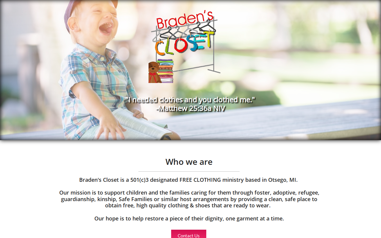 Braden's Closet website preview