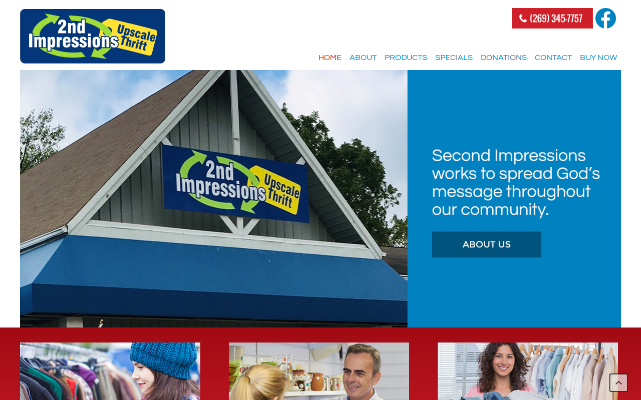 2nd Impressions Upscale Thrift Store website preview