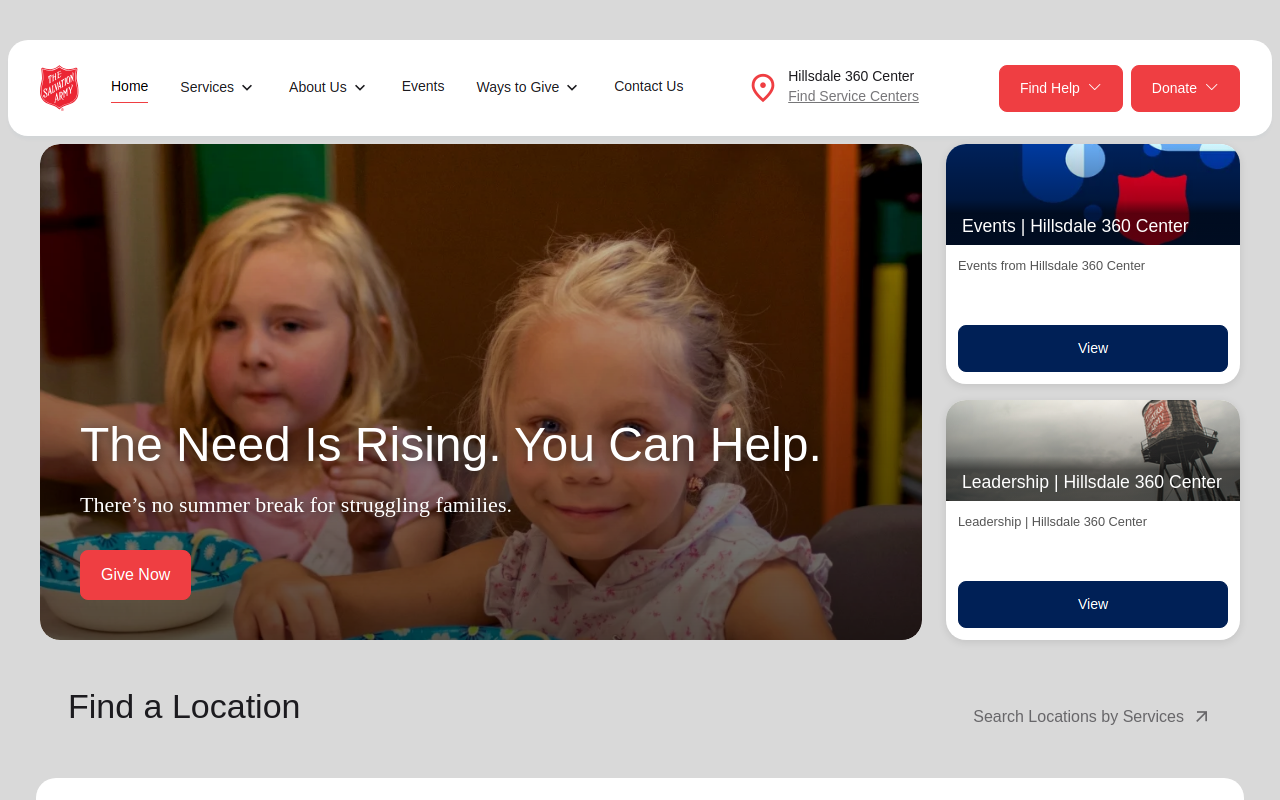 The Salvation Army Family Store and Donation Center website preview