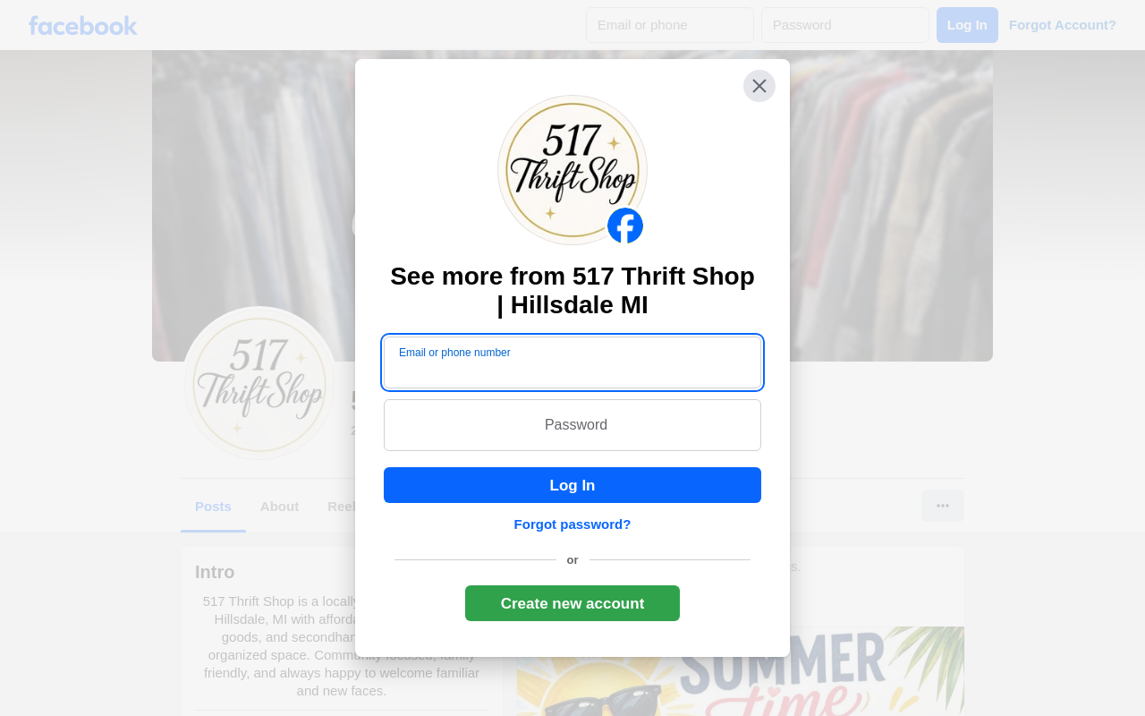 517 Thrift Shop website preview