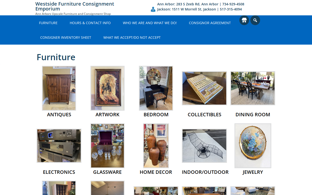 Westside Furniture Consignment Emporium website preview