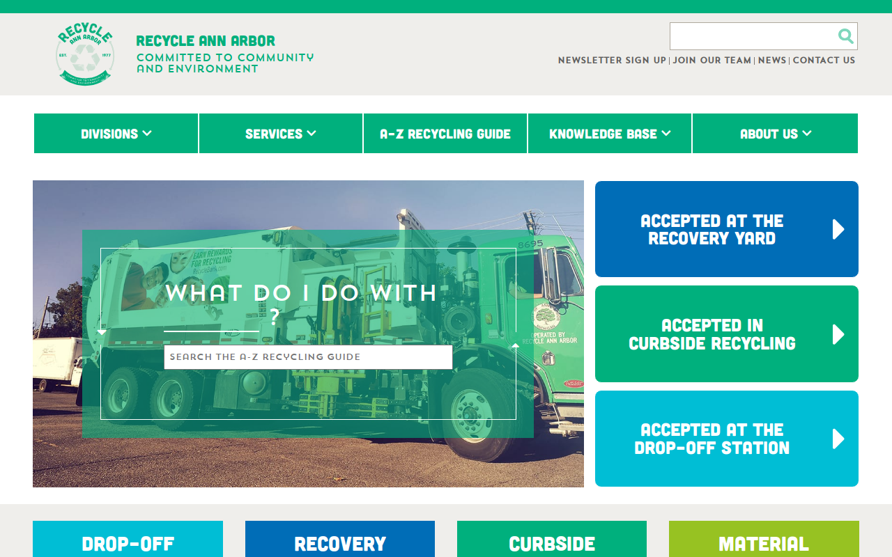 Recycle Ann Arbor's Reuse Center website preview