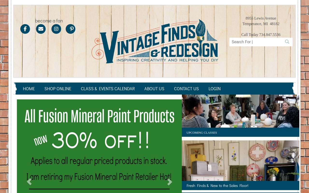 Vintage Finds and Redesign website preview
