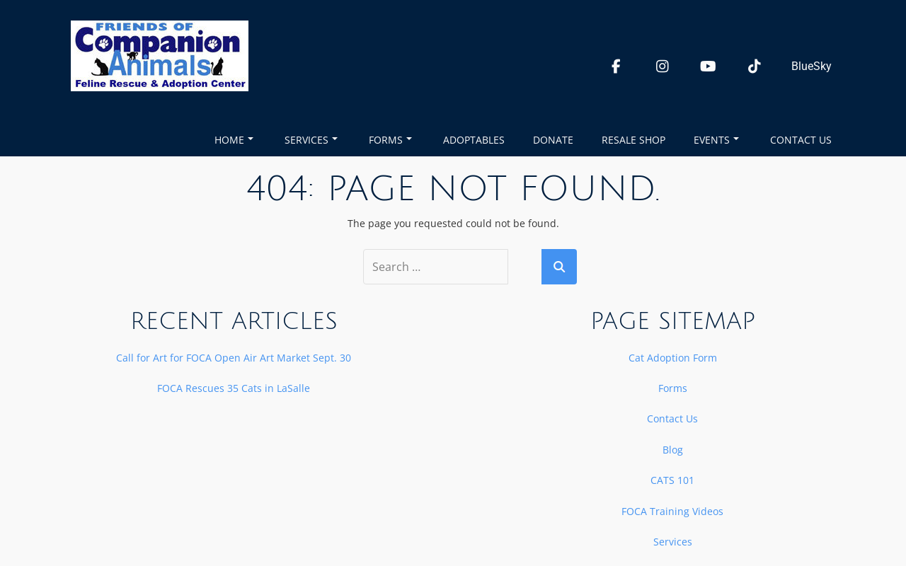 Friends of Companion Animals Resale Shop website preview