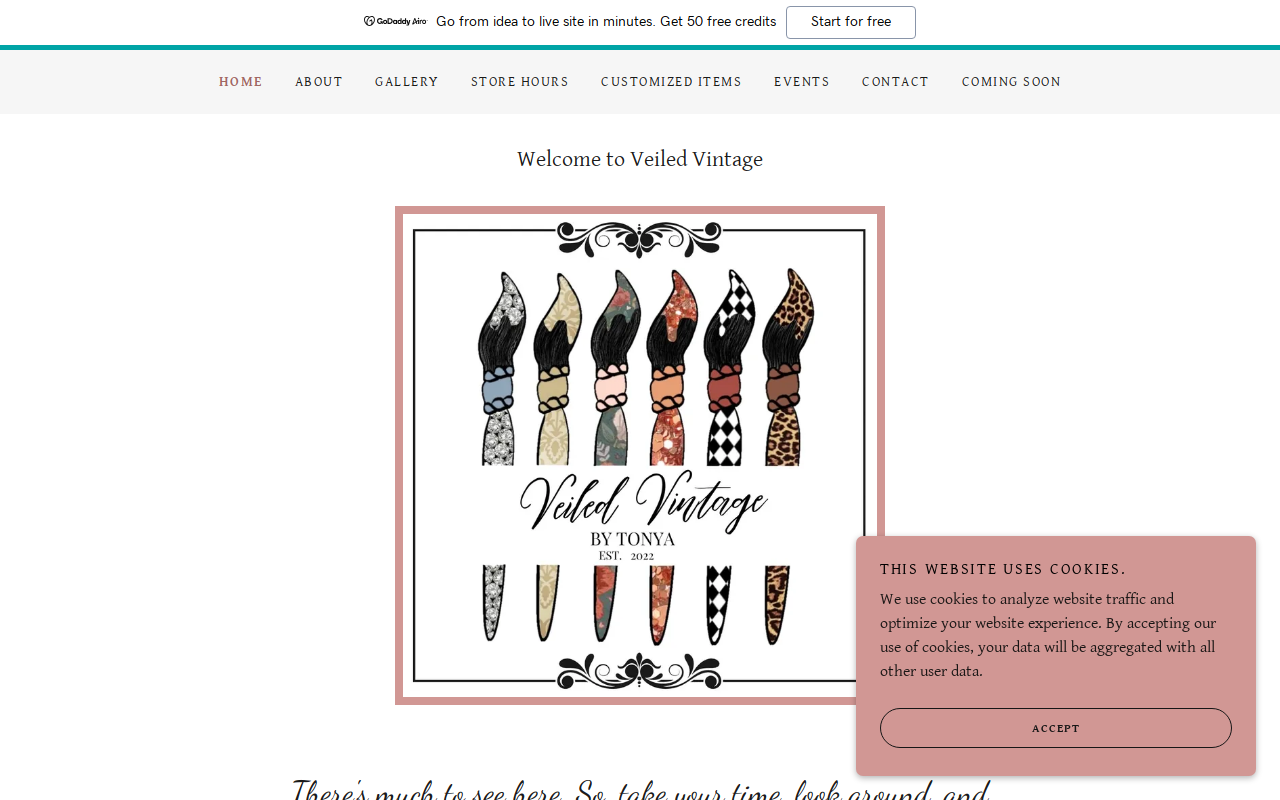 Veiled Vintage website preview