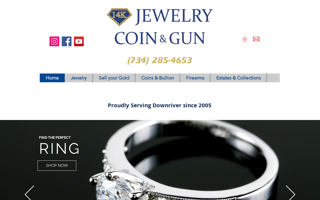 14K Jewelry, Coin & Gun website preview