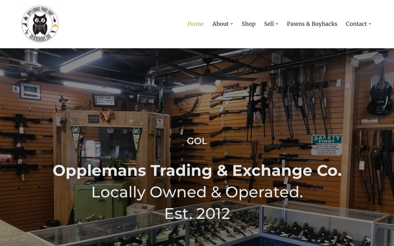 Opplemans Trading and Exchange Company website preview