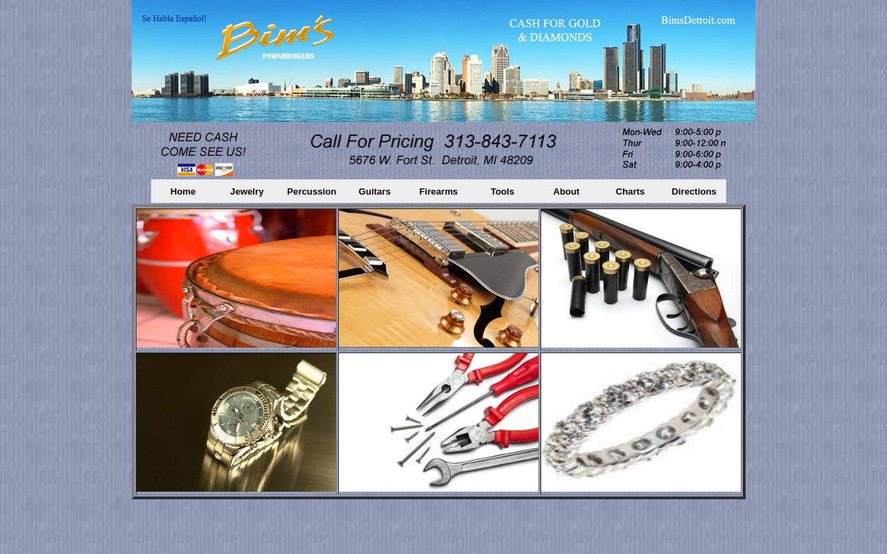 Bim's Pawnbrokers website preview