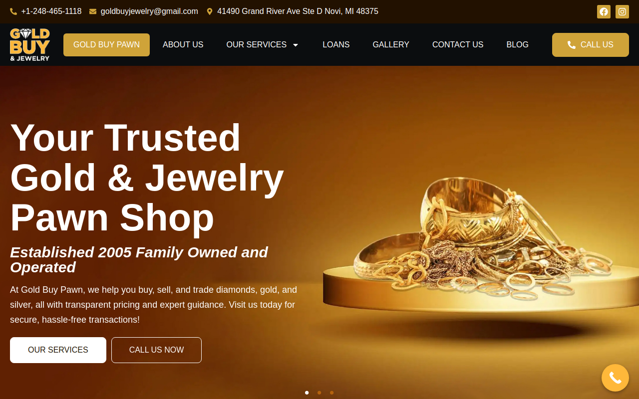 Gold Buy and Jewelry Pawn website preview