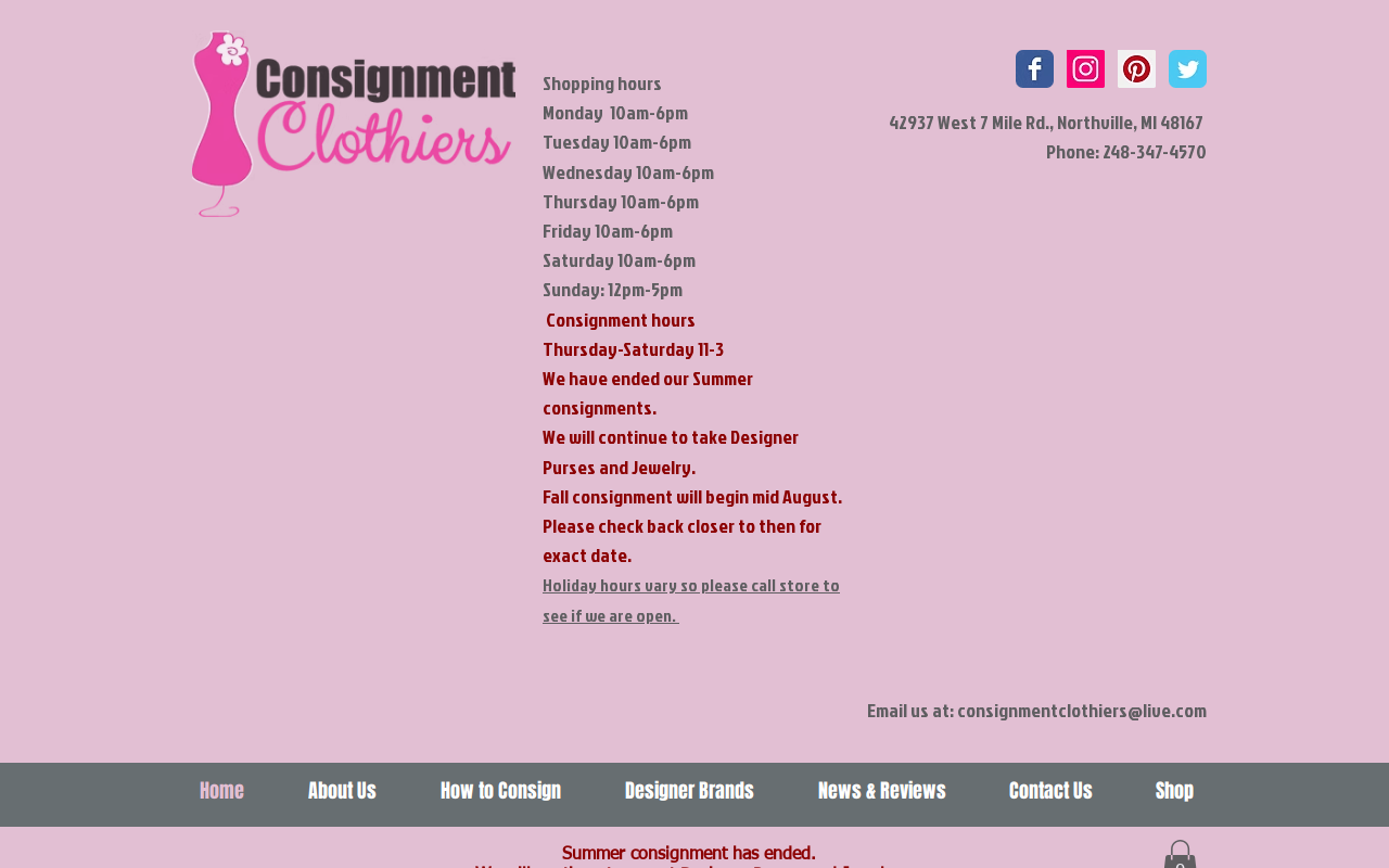 Consignment Clothiers website preview