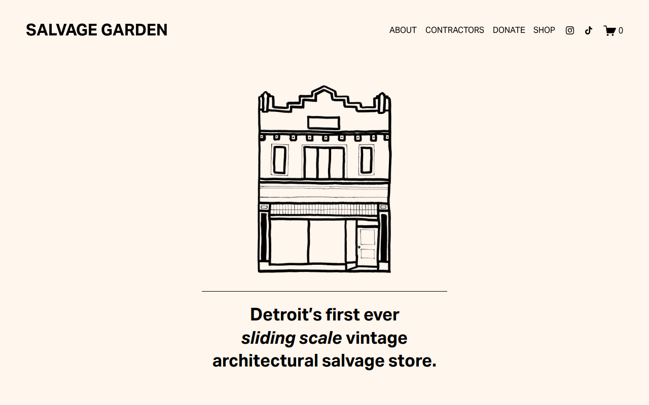 Salvage Garden website preview