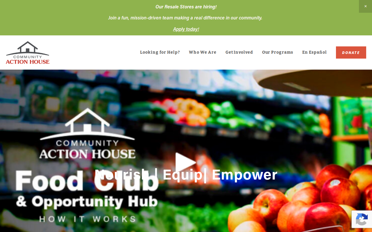 Community Action House Resale Store website preview