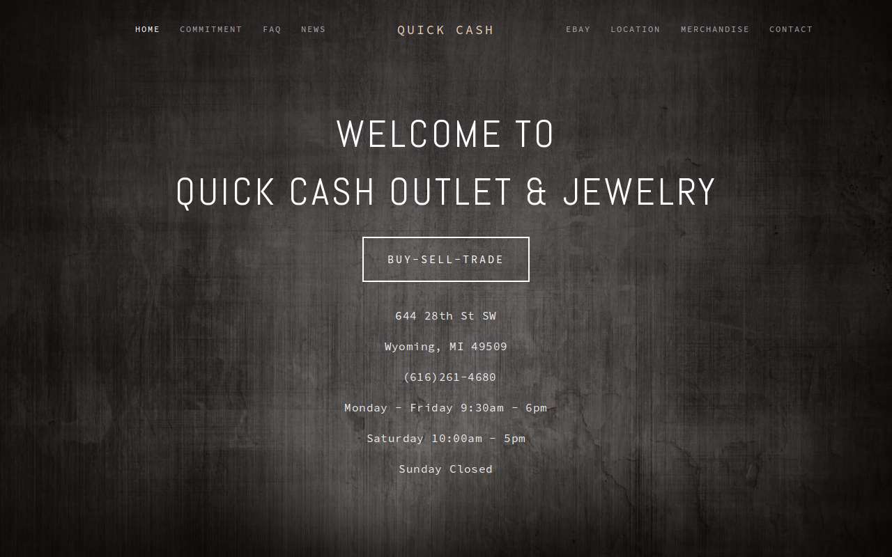 Quick Cash Outlet & Jewelry website preview