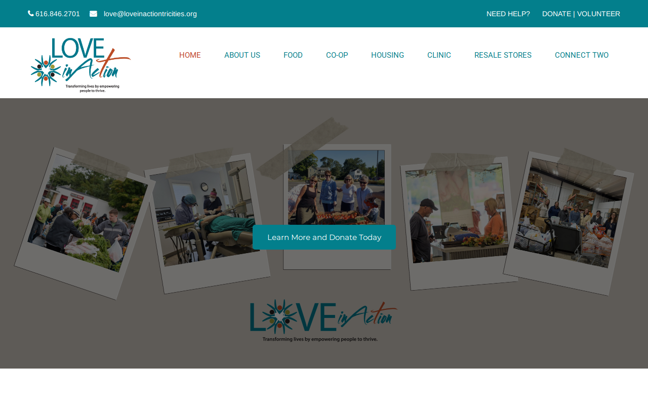 Love in Action Upscale Resale Store website preview