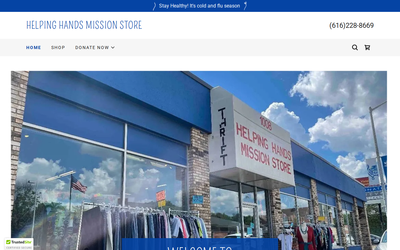 Helping Hands Mission Store website preview