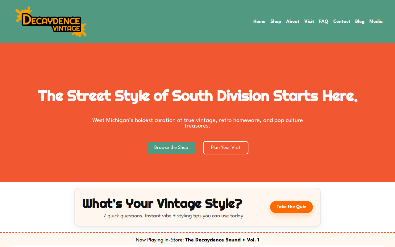 Decaydence Vintage website preview