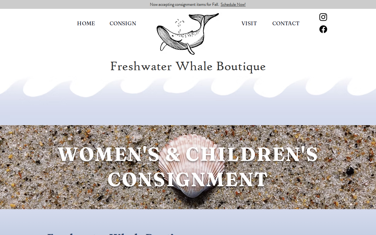 Freshwater Whale Boutique website preview