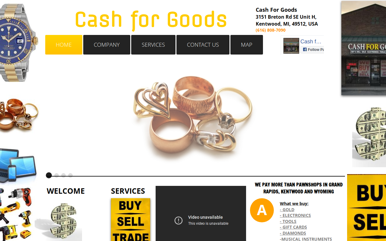 Cash for Goods website preview
