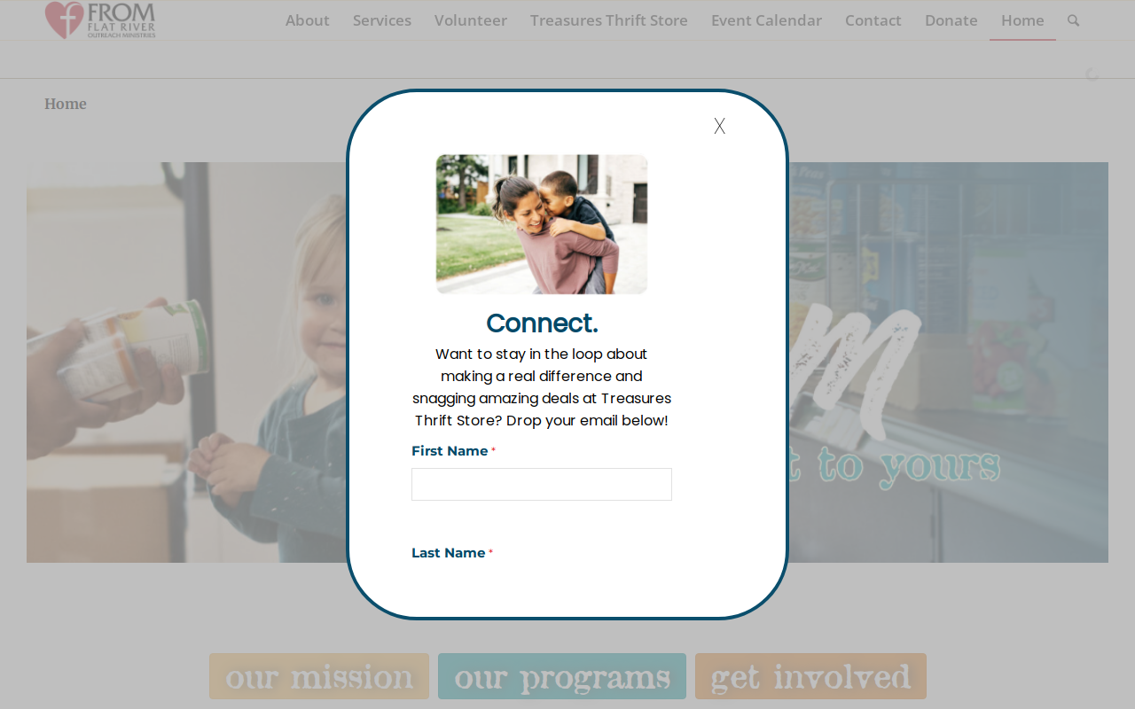 Treasures Thrift Store website preview