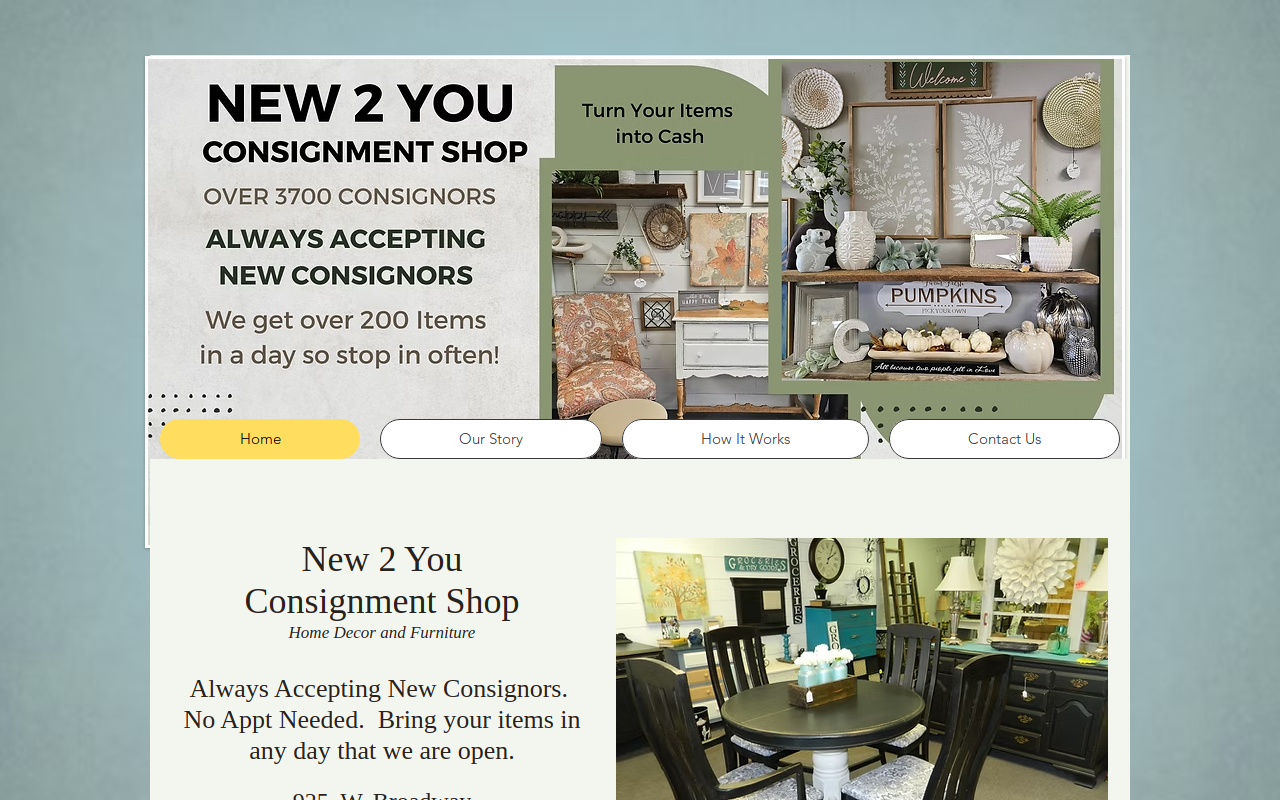 New 2 You Consignment Shop website preview